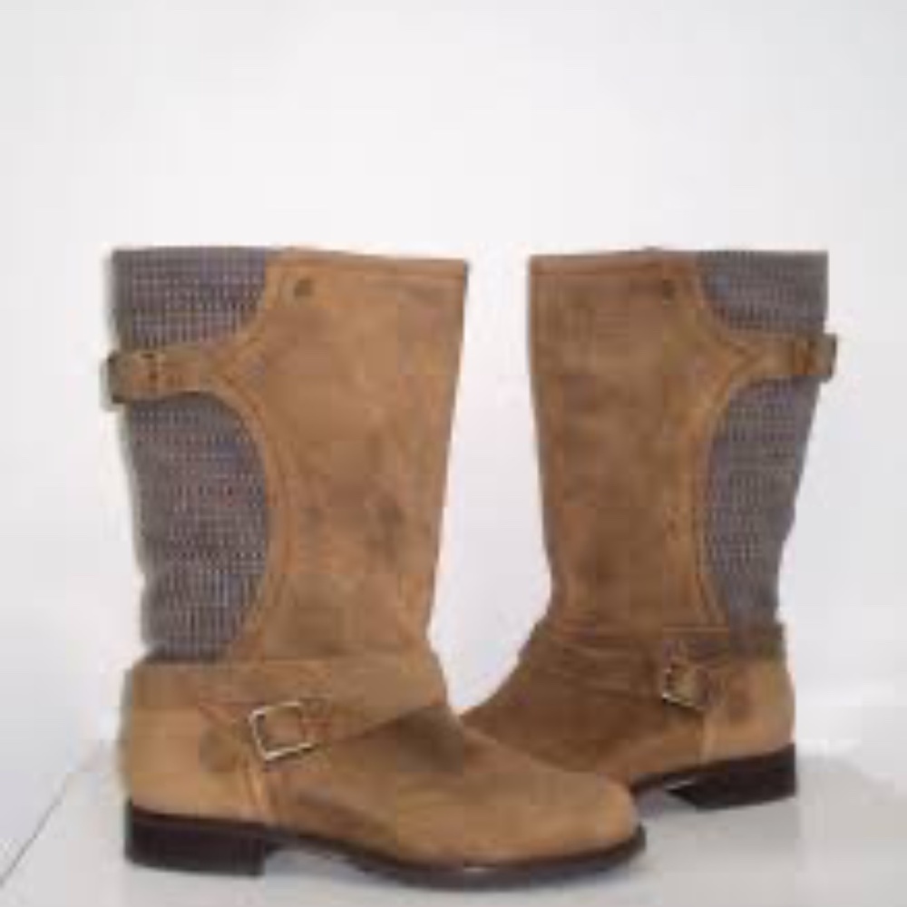 OluKai Pa'ai Suede/Textile Mid-Calf Boots Sz 10
